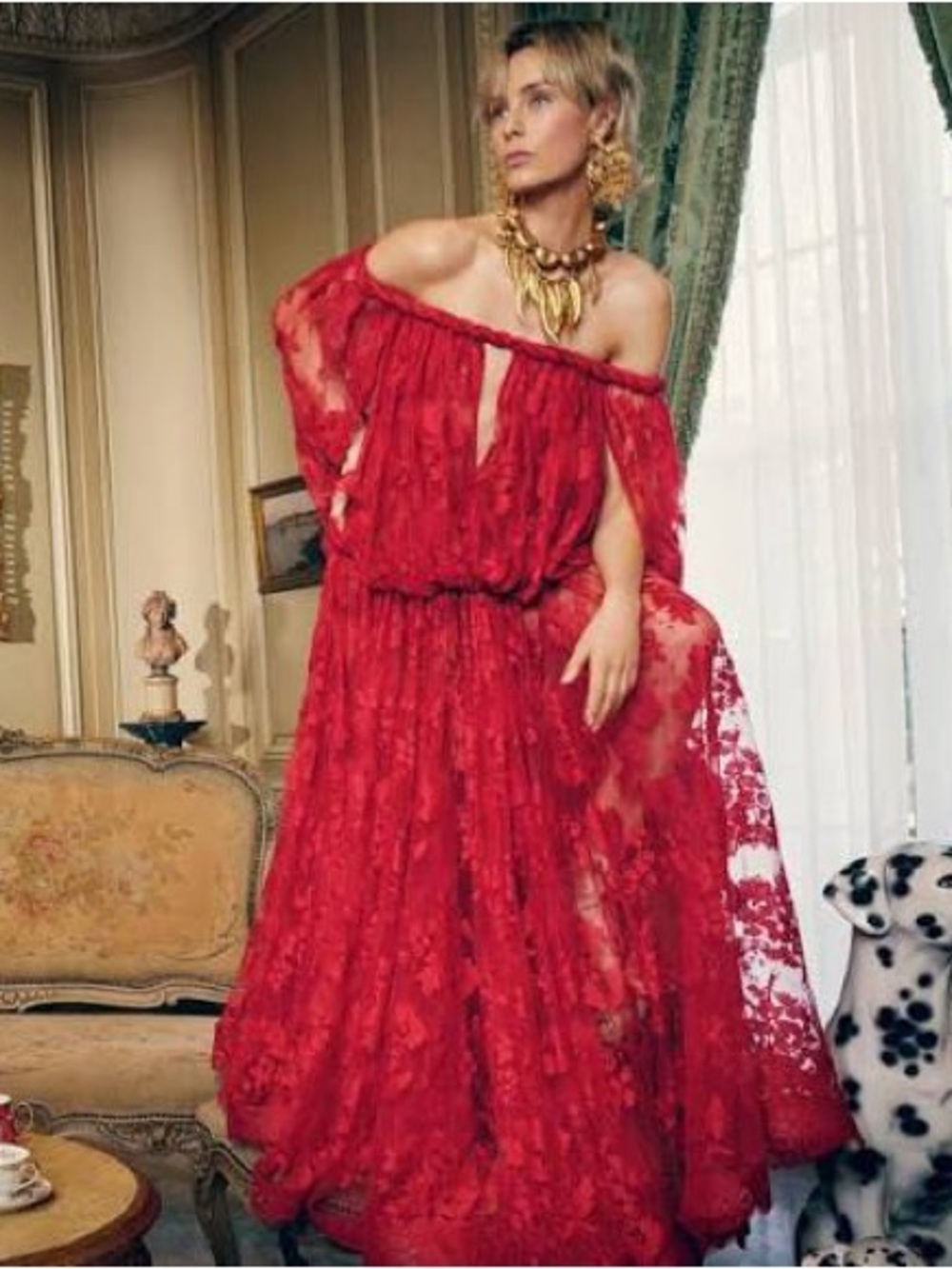 NWT Zimmermann Luna Lace Billow Gown Fuchsia Red Dress Size 3 AU (US 10)